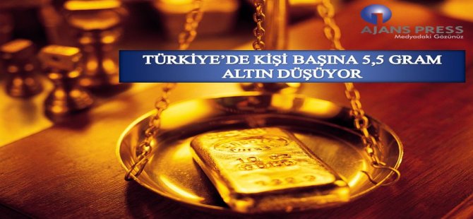 Türkiye’de Kişi Başına 5,5 Gram Altın Düşüyor