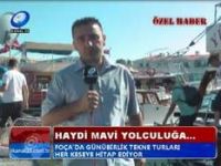 Foça'da tekne turlarına ilgi yoğun....