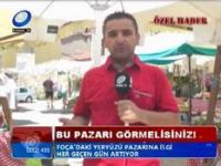 Foça Yeryüzü Pazarı'na ilgi her geçen gün artıyor.